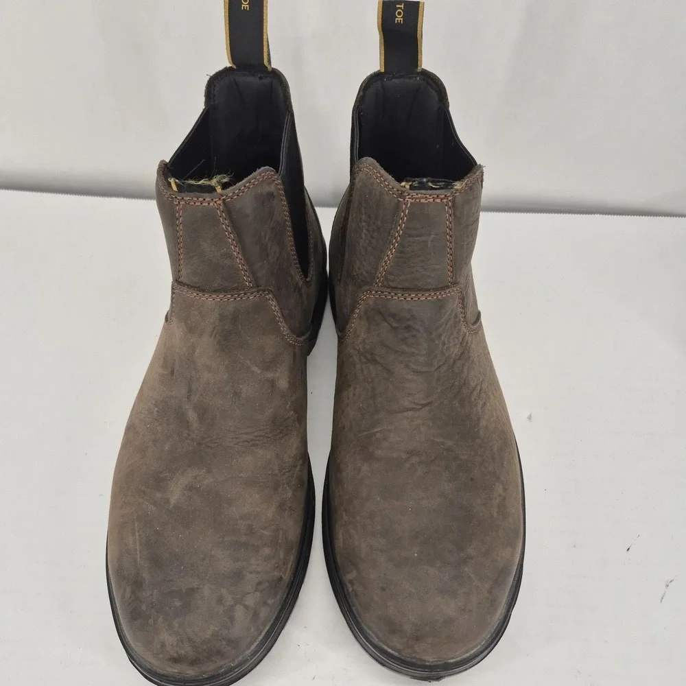 Timberland Pro Nashoba Men Soft Toe Pull On Work Boot Size 9 Brown